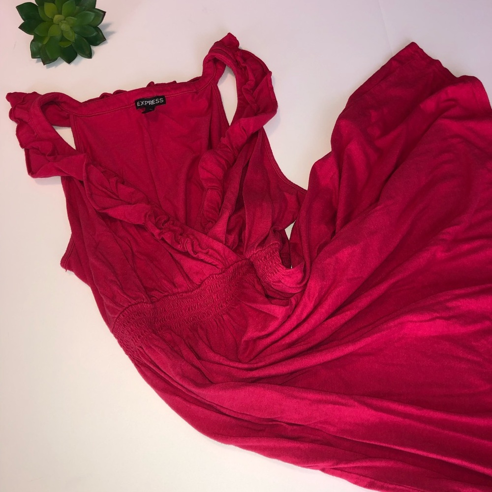 Express fit and flare pink dress